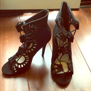 Black Lace-Up Heels